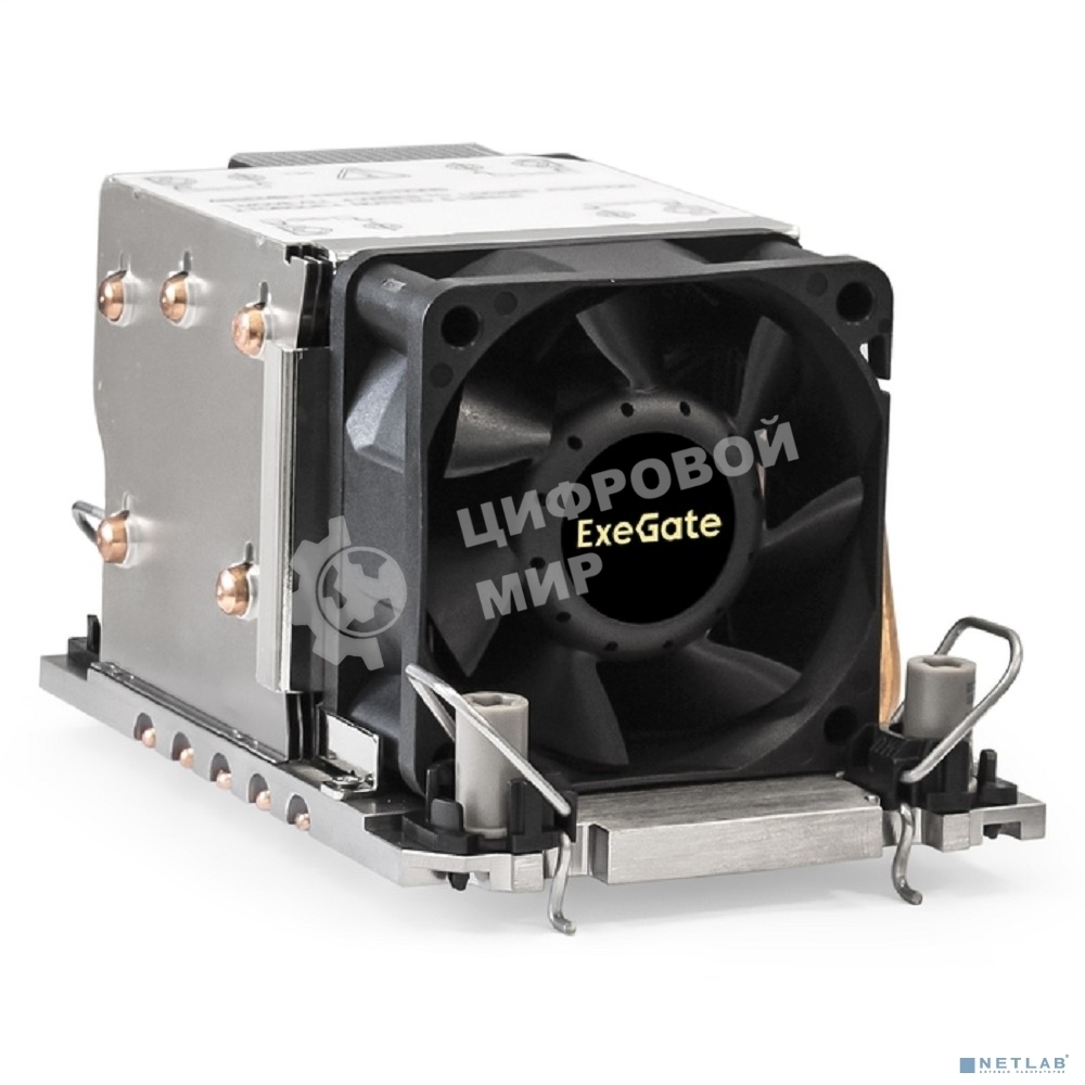 Кулер для процессора ExeGate ESNK-P0078AP4.PWM.2U.4189.Cu серебристый, 60 мм, алюминий/медь, 8000 об/мин, 54.3 дБ, 4 pin, 300 Вт, 66.3 мм
