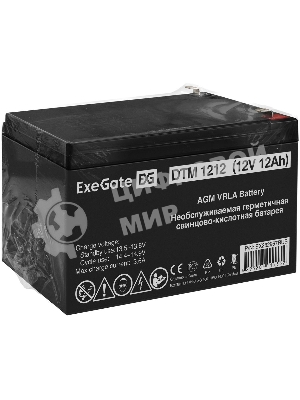 Батарея для ИБП ExeGate DTM 1212 (12V 12Ah 1251W), клеммы F2