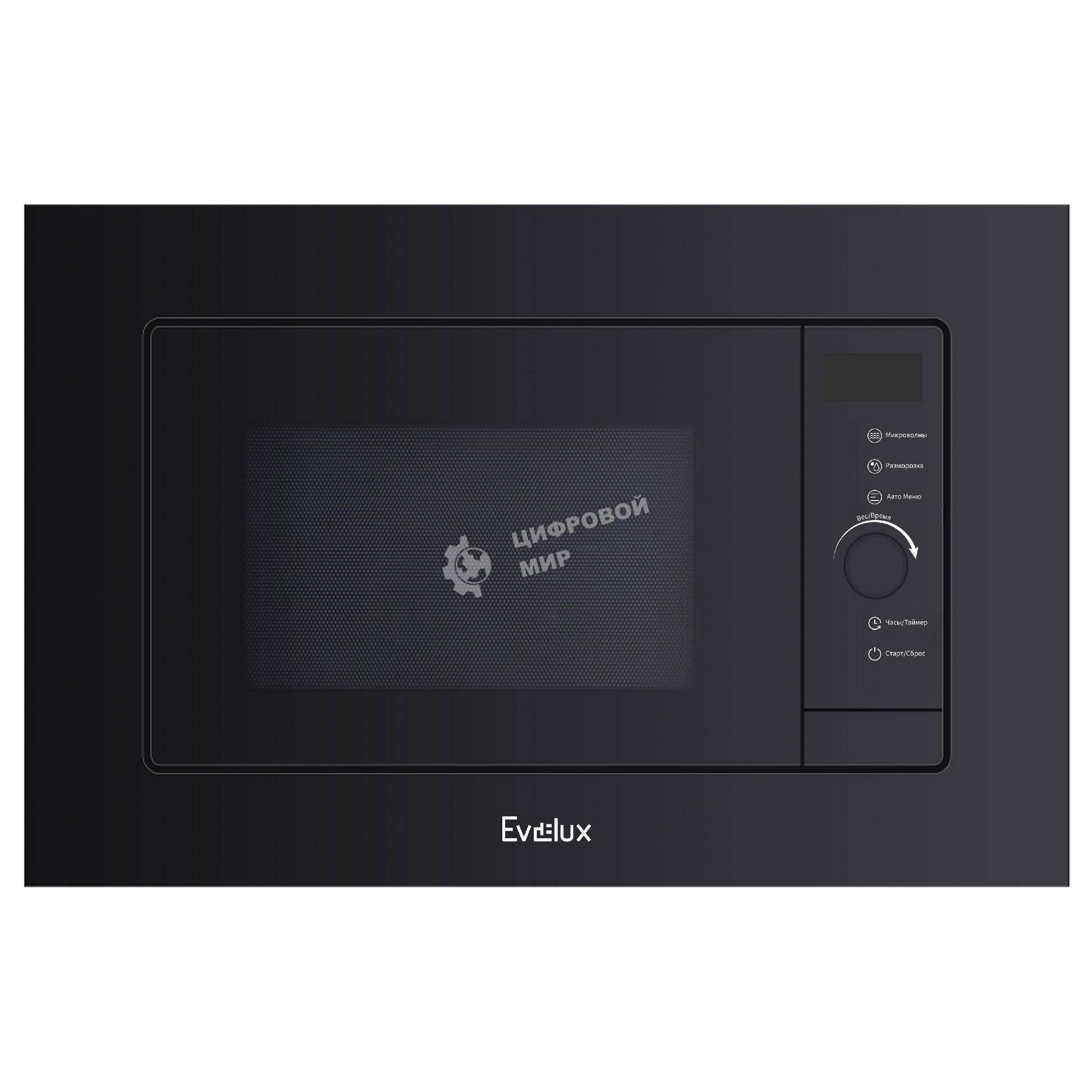 Встраиваемая микроволновая печь Evelux MW 253 B черный, 17 л, 700 Вт, поворотный механизм/сенсор