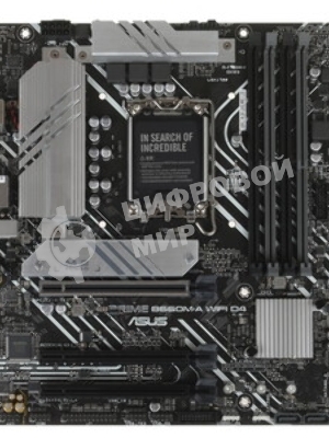 Материнская плата ASUS PRIME B660M-A WIFI D4, Socket LGA 1700, Intel B660, 4xDDR4, 4xSATA, 2xM.2, 1xPCIe 4.0 x16, 1xPCIe 3.0 x16, 1xDP, 2xHDMI, 1x 1Gb LAN, 2xUSB-A 3.2 Gen 2, 4xUSB-A 2.0, 3x3.5 мм, 7.1, mATX