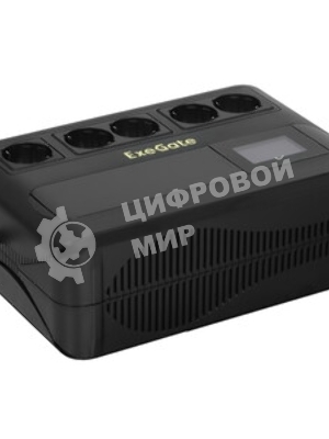 Источник бесперебойного питания ExeGate NEO Smart BU-800.LCD.AVR.5SH 800VA/480W, цветной LCD-дисплей, AVR, 5*Schuko, черный