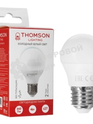 Лампа cветодиодная LED Thomson TH-B2300 E27, груша, 5Вт, 6500К, белый холодный, 1 шт.