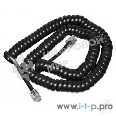 Телефонный шнур Rexant витой трубочный RJ-10(4P-4C), длина 4 м., черный