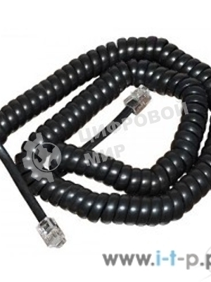 Телефонный шнур Rexant витой трубочный RJ-10(4P-4C), длина 4 м., черный