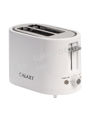 Тостер Galaxy Line GL 2908, белый, пластик, 800 Вт