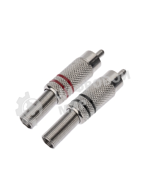 Разъем штекер PROconnect RCA металл пайка ZN черный/красный