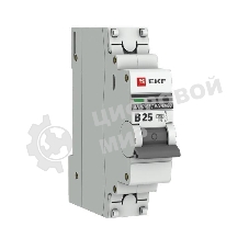 Выключатель автоматический модульный 1п B 25А 4.5кА ВА 47-63 PROxima EKF mcb4763-1-25B-pro