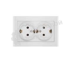 Розетка 2-м СП Бриллиант с заземл. бел. UNIVersal 7947533