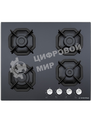 Газовая варочная панель Maunfeld EGHG.64.2CB/G, 4 конфорки, закаленное стекло, черный