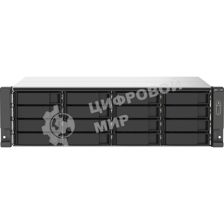 Сетевое хранилище без дисков SMB QNAP TS-1673AU-RP-16G NAS 16 HDD trays, 2x 2.5 GbE, rackmount, 2 PSU. 4-core AMD V1500B 2,2 GHz,RAM 16 Gb (1 x 16 GB) up to 32 Gb (2 x 16 GB). W/o rail kit RAIL-B02