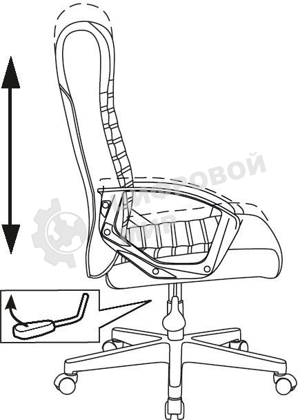 Кресло руководителя Бюрократ CH-480LT черный, эко.кожа, крестов. пластик