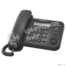 Телефон проводной Panasonic KX-TS2356RUB черный АОН,Caller ID,ЖКД,блокировка набора,выключение микрофона