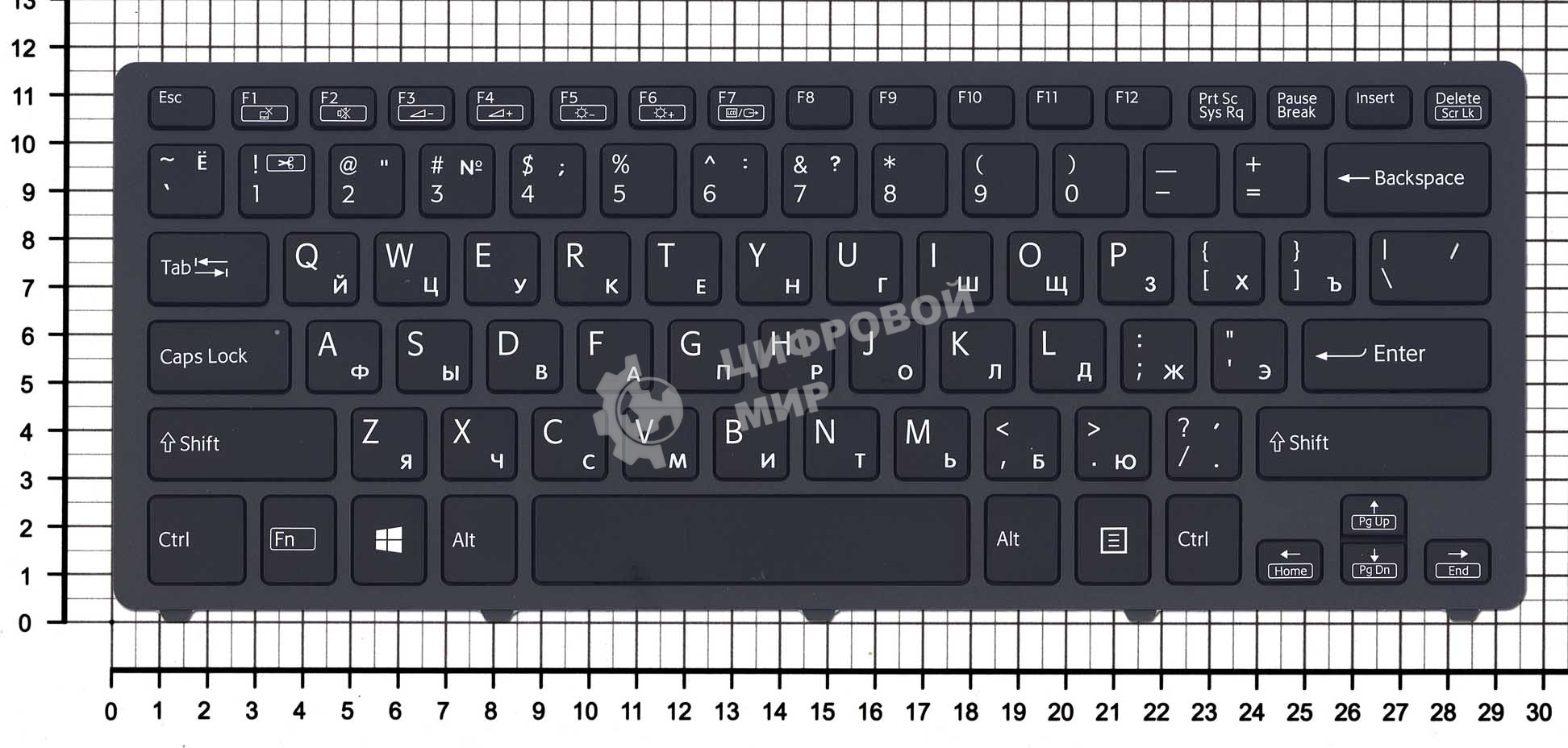 Клавиатура для ноутбука Sony SVF14N Flip черная с подсветкой