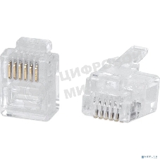 Коннектор Cabeus, RJ12(6p6c), кат. 5, неэкр., цвет: прозрачный