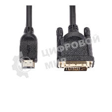 Кабель HDMI AM/DVI(24+1)M, 10м, CU, 1080P@60Hz, 2F, VCOM