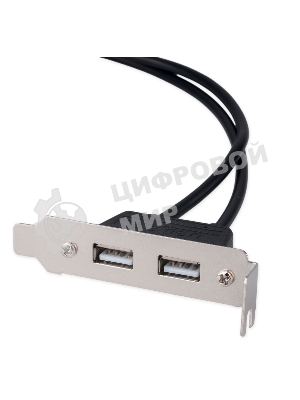 Планка USB 2.0 на заднюю панель низкопрофильная Cablexpert CCUSBRECEPTACLE-LP, 2 порта USB
