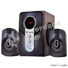 Мультимедийная акустическая система GINZZU GM-405 2.1 с Bluetooth. Выходная мощность (RMS) 40 Вт. Диапазон воспроизводимых частот: 40Гц - 20КГц. Встроенный аудио-плеер: SD-card, USB-flash до 32 Gb. FM радио: 87.5МГц - 108.0МГц. Вход AUX: стерео вход (2RCA). Пульт дистанционного управления - 21 кнопка. Эквалайзер: обычный, джаз, рок, поп, классика.