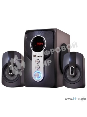 Мультимедийная акустическая система GINZZU GM-405 2.1 с Bluetooth. Выходная мощность (RMS) 40 Вт. Диапазон воспроизводимых частот: 40Гц - 20КГц. Встроенный аудио-плеер: SD-card, USB-flash до 32 Gb. FM радио: 87.5МГц - 108.0МГц. Вход AUX: стерео вход (2RCA). Пульт дистанционного управления - 21 кнопка. Эквалайзер: обычный, джаз, рок, поп, классика.