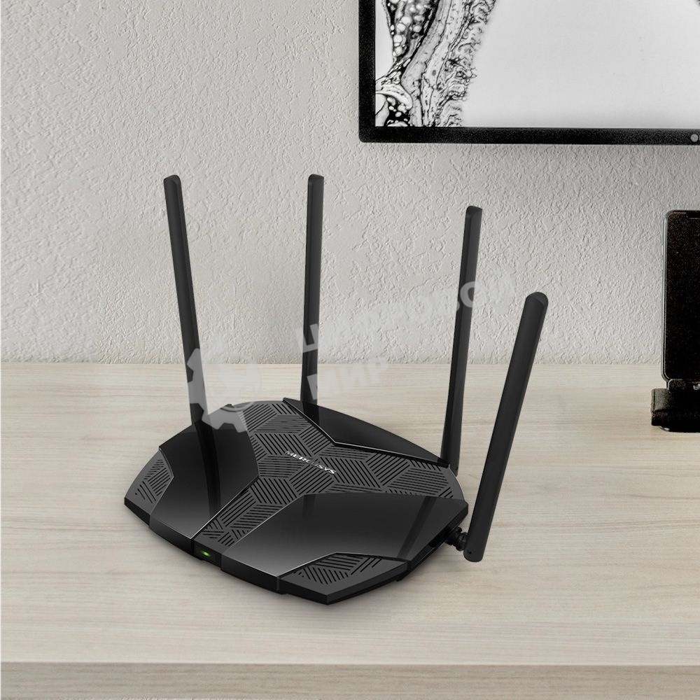 Роутер Mercusys MR70X AX1800 Dual-Band WiFi 6 Router, 574 Mbps at 2.4 GHz + 1201 Mbps at 5 GHz,4× Fixed External Antennas, 3× Gigabit LAN Ports, 1× Gigabit WAN Port, 1024-QAM, OFDMA, Router/Access Point Mode, MU-MIMO, WPA3, TWT, BSS Color