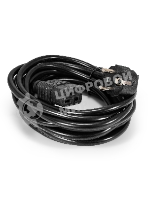 Кабель питания ExeGate Special PC19-5S (Евровилка Schuko->C19, 3*1.5мм2, CCA, черный, 5м)