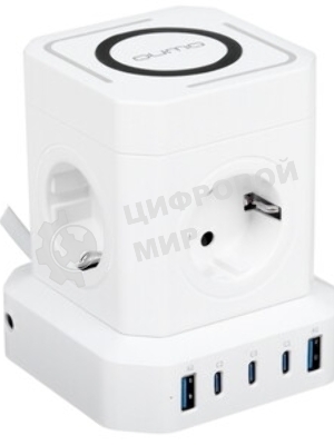 Сетевой фильтр Qumo Power Block System PD + Fast Wireless SFU2PD (P-0010) белый, 4 розетки