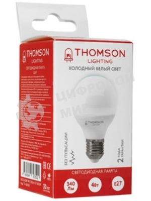 Лампа cветодиодная LED Thomson TH-B2300 E27, груша, 5Вт, 6500К, белый холодный, 1 шт.