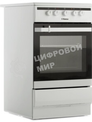 Плита электрическая Hansa FCCW54002 белый, конфорок 4 шт, духовка 68 л, 50 см x 85 см x 60 см