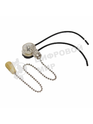 Выключатель Rexant для настенного светильника c проводом и деревянным наконечником, серебряный, 1 шт.