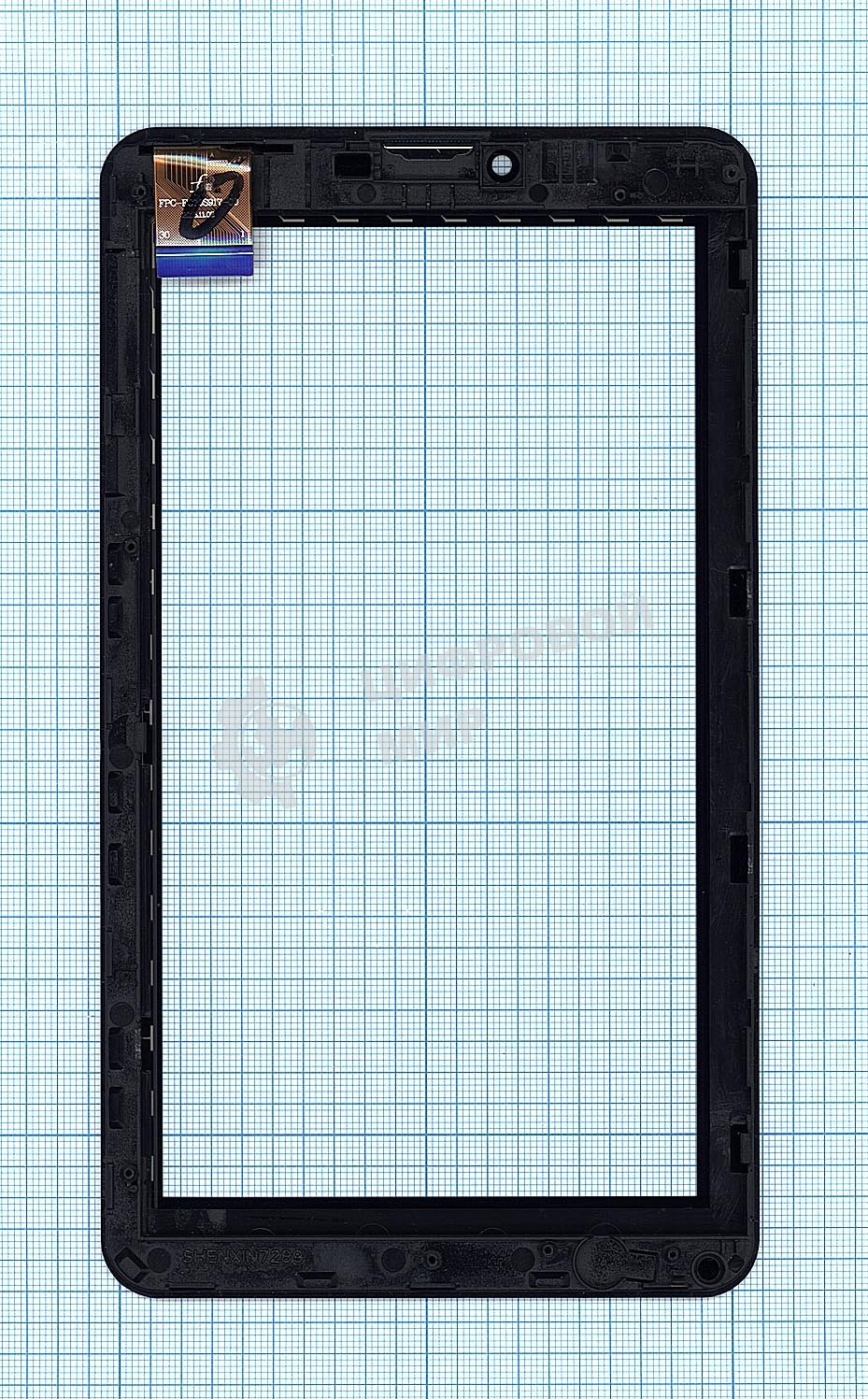 Сенсорное стекло (тачскрин) для Irbis TZ53, черное с рамкой