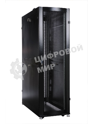 Шкаф серверный ПРОФ напольный 48U (600x1200) дверь перфор. 2 шт., черный, в сборе