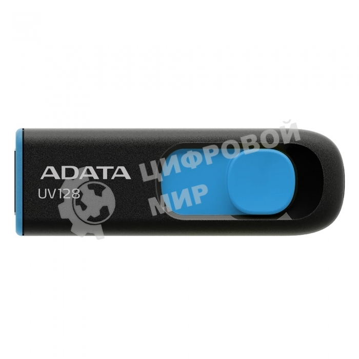 Флешка USB ADATA UV128 (AUV128-128G-RBE), 128Gb, USB 3.0, R/W 100/30, черный/синий