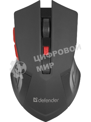 Мышь беспроводная Defender Accura MM-275 красный, 1600 dpi, радиоканал, USB, кнопки - 6