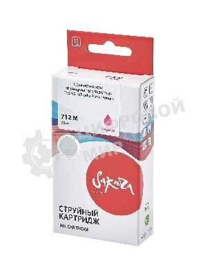 Картридж струйный Sakura 3ED68A (№712 Magenta) для HP, пурпурный, водорастворимый тип чернил, 29 мл.