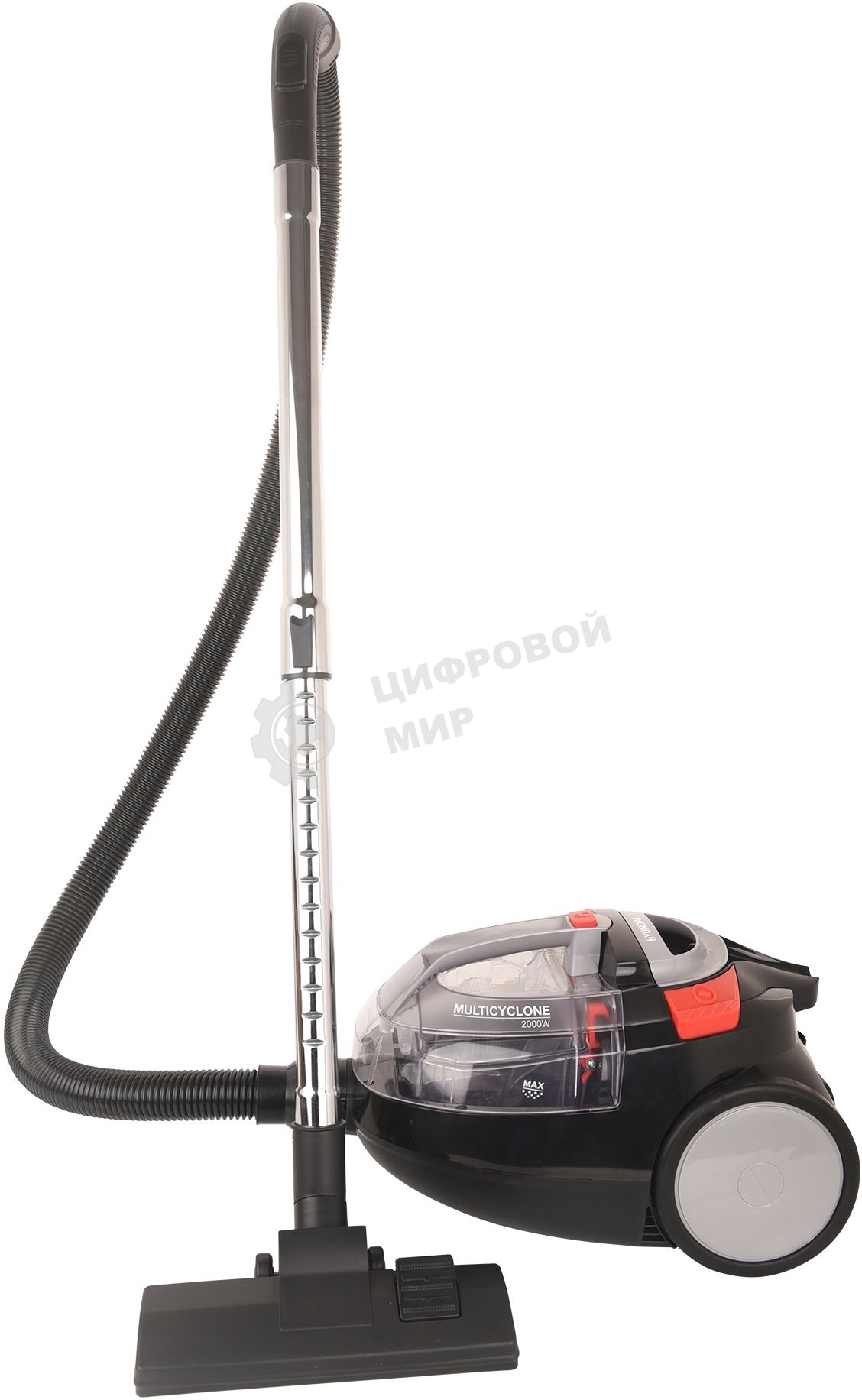 Пылесос Hyundai HYV-C3077 черный, 380/2000 Вт, уборка сухая, пылесборник контейнер 1.5 л