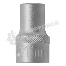 Головка торцевая Stels 11 мм, 12-гранная, CrV,под квадрат 1/2