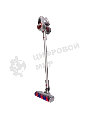 Пылесос вертикальный Sharp ECSB72RS серебристый/красный, питание от аккумулятора, 95 Вт, уборка сухая, пылесборник 1 л, работа от АКБ max 36 мин