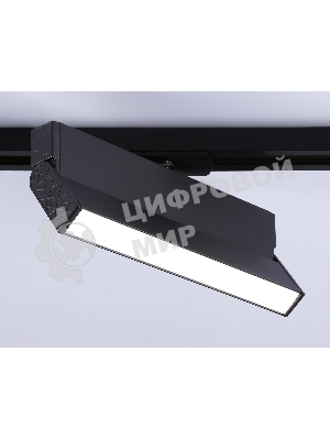 Трековый однофазный светодиодный светильник Ambrella light GL6808 BK черный LED 12W 4200K 230*22*87