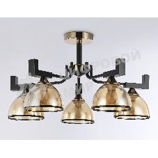 Светильник Ambrella light TR9099/5 BK/GD/TI черный/золото/янтарь E27*5 max 40W D600*316