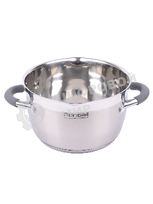 Кастрюля Rondell RDS-023 с\кр 18 см, (2,3л) Flamme (нерж.сталь 18/10,ручки из нерж.стали со вставкой силикон)