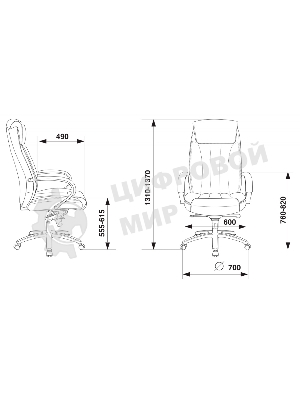 Кресло Бюрократ T-9922SL/BLACK черный, кожа