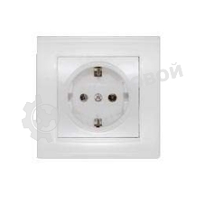 Розетка 1-м СП Бриллиант с заземл. бел. UNIVersal 7947625
