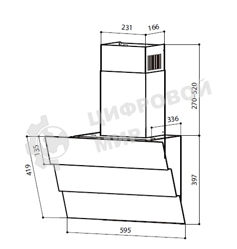 Вытяжка наклонная LEX RIO GS 600 белая, 59.5 см, 850 куб. м/ч, 44 дБ