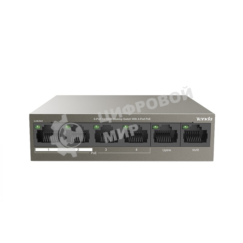 Коммутатор Tenda TEF1106P-4-63W 6PORT 100M 4POE