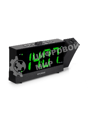 Радиобудильник Hyundai H-RCL243 черный LCD проек.изоб. подсв:зеленая часы:цифровые FM