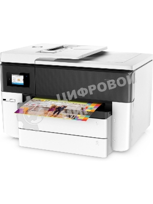 МФУ струйное HP OfficeJet Pro 7740 (G5J38A) Wide Format AiO цветной струйный принтер/копир/сканер/факс, А3, 22/18 стр/мин, ADF, дуплекс, USB, Ethernet, WiFi, белый/черный