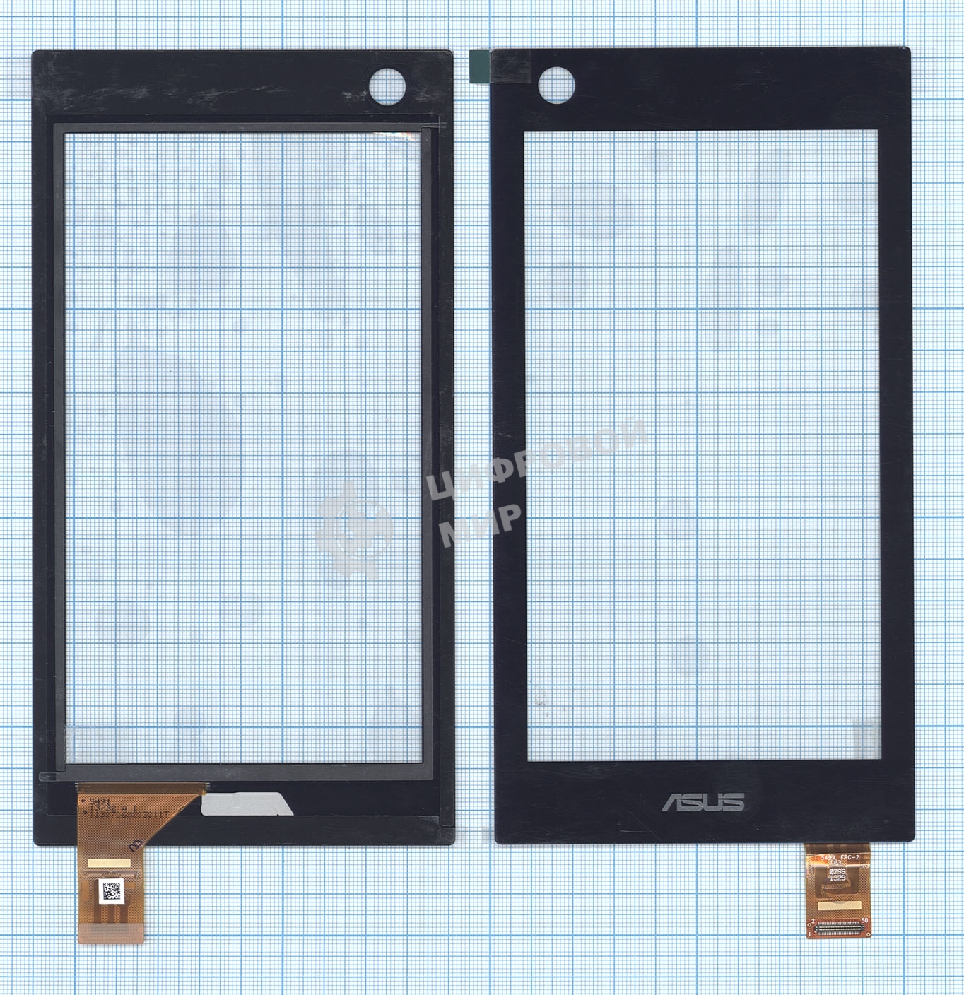 Сенсорное стекло (тачскрин) для Asus 5491L FPC-2, черное