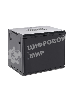 Шкаф коммутационный Rexant настенный 12U 600x600 мм пер. дв. металл черный