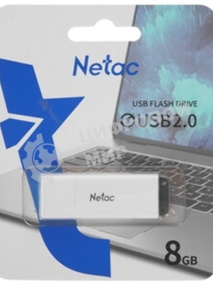 Флешка USB Netac U185 (NT03U185N-008G-20WH), 8Gb, USB 2.0, R/W 25/10, белый/серый