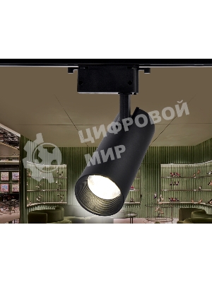 Трековый однофазный светодиодный светильник Ambrella light GL5860 BK черный LED 30W 4200K 24°