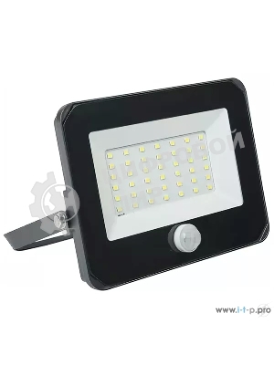 Прожектор IEK LPDO602-30-65-K02 СДО 06-30Д светодиодный черный с датчиком движения IP54 6500K